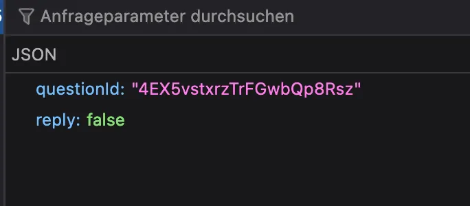 JSON Abfrage mit Antwort 'false'