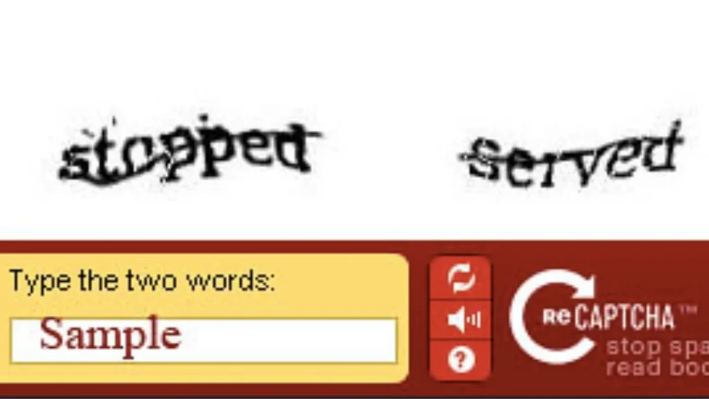 reCAPTCHA Eingabefeld